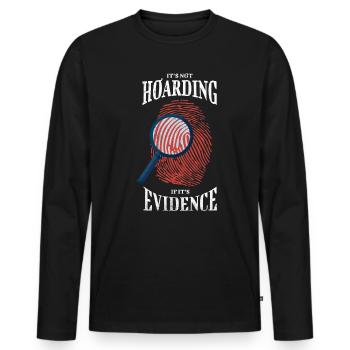 Ce n’est pas thésauriser quand c’est une preuve - T-shirt manches longues Premium bio Homme - noir - Devant - Nico (187cm)