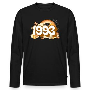 Retro 1993 Fête Anniversaire Femme 30 Ans - T-shirt manches longues Premium bio Homme - noir - Devant - Nico (187cm)