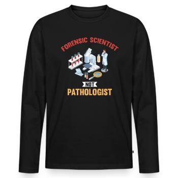 Médecin légiste, pas pathologiste, enquêteur - T-shirt manches longues Premium bio Homme - noir - Devant - Nico (187cm)