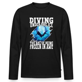 Tauchen Unter Dem Eis, Eistaucher - Männer Premium Bio Langarmshirt - Schwarz - Vorne - Nico (187cm)