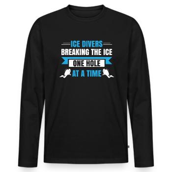 huards brisant le trou de glace trou par trou, - T-shirt manches longues Premium bio Homme - noir - Devant - Nico (187cm)