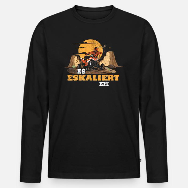 Es Eskaliert Eh Quad - Männer Premium Bio Langarmshirt - Schwarz