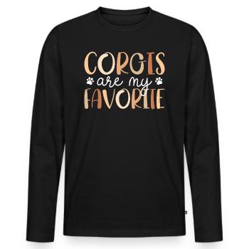 Les Corgis Sont Personnes Favorites Chien Corgi - T-shirt manches longues Premium bio Homme - noir - Devant - Nico (187cm)