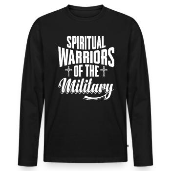 Geistliche Krieger Des Militärs, Kaplan - Männer Premium Bio Langarmshirt - Schwarz - Vorne - Nico (187cm)
