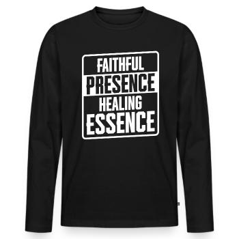 Healing Essence of the Faithful Presence, Chaplain - Men's Premium Organic Long Sleeve Shirt - black - Front - Nico (187cm)