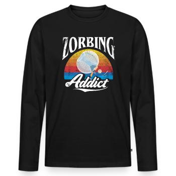 Zorbing Addict, Zorbing - T-shirt manches longues Premium bio Homme - noir - Devant - Nico (187cm)
