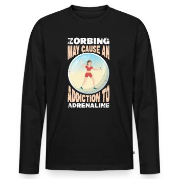 Zorbing peut causer une dépendance à l’adrénaline - T-shirt manches longues Premium bio Homme - noir - Devant - Nico (187cm)