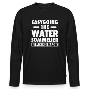 Wassersommelier - Männer Premium Bio Langarmshirt - Schwarz - Vorne - Nico (187cm)