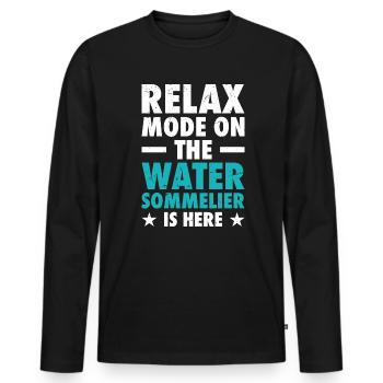 Sommelier de l’eau - T-shirt manches longues Premium bio Homme - noir - Devant - Nico (187cm)