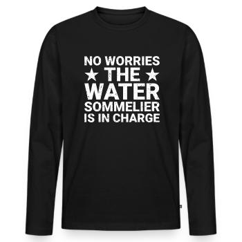 Wassersommelier - Männer Premium Bio Langarmshirt - Schwarz - Vorne - Nico (187cm)