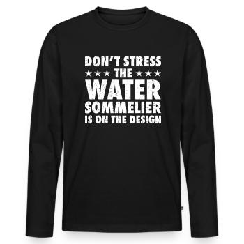 Wassersommelier - Männer Premium Bio Langarmshirt - Schwarz - Vorne - Nico (187cm)
