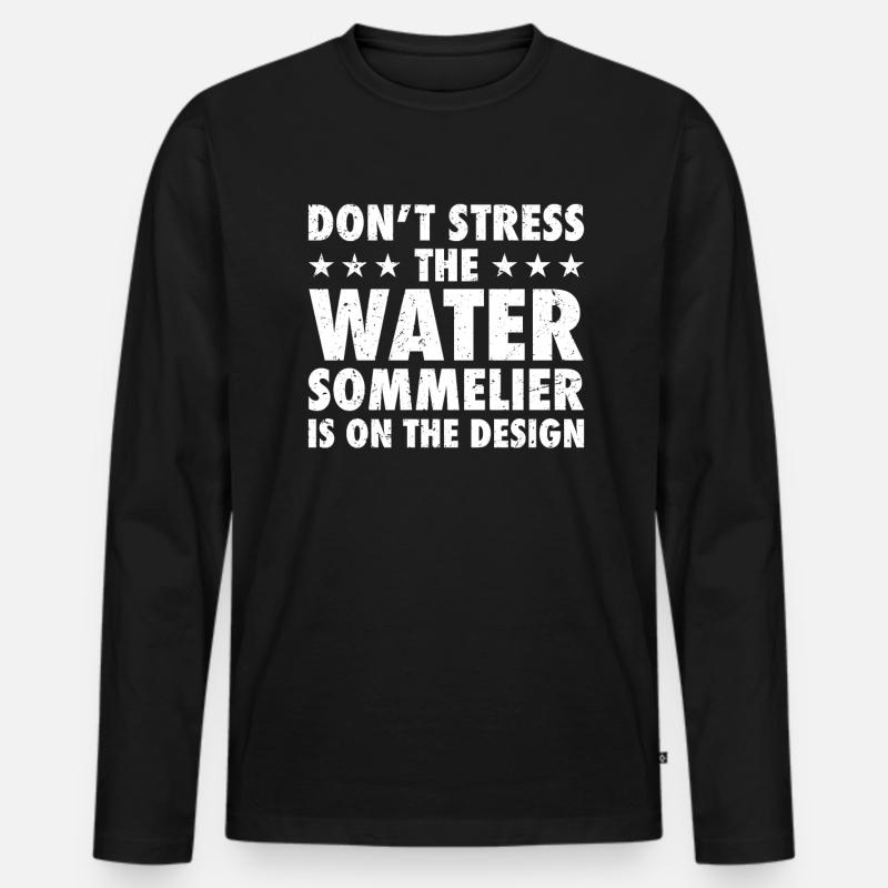 Wassersommelier - Männer Premium Bio Langarmshirt - Schwarz