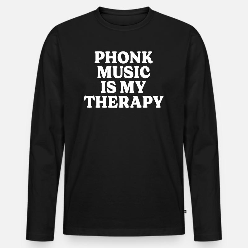 Beatmaker Musiktherapie Phonk - Männer Premium Bio Langarmshirt - Schwarz