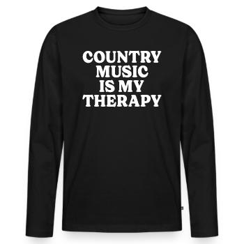 Musician Therapy Country Music - Men's Premium Organic Long Sleeve Shirt - black - Front - Nico (187cm)