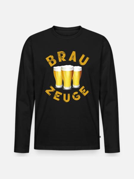 Brewman Beer Drinker - Men's Premium Organic Long Sleeve Shirt - black