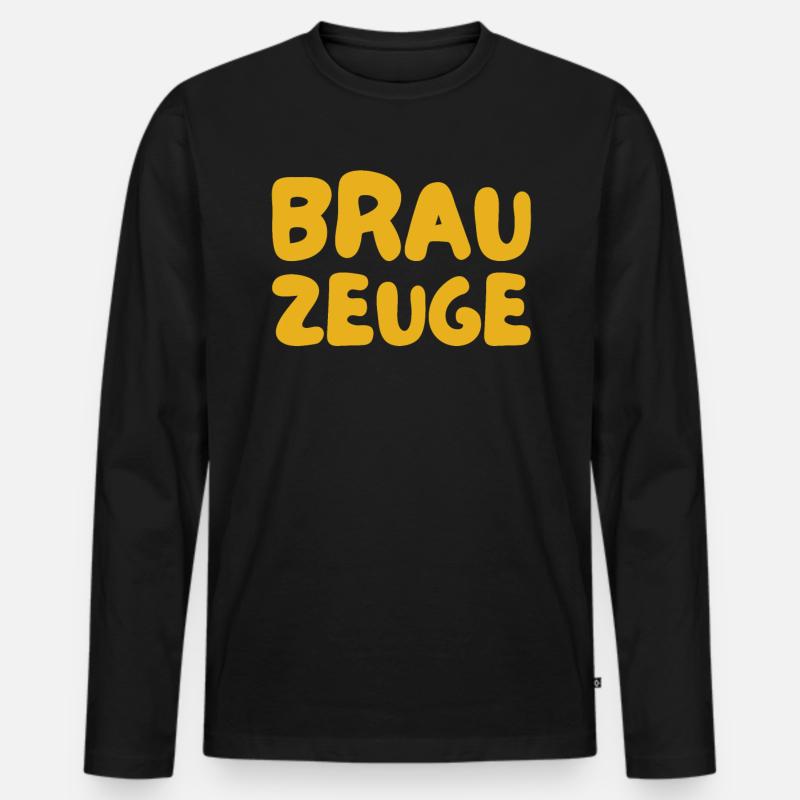 Brewman Beer Drinker - Männer Premium Bio Langarmshirt - Schwarz