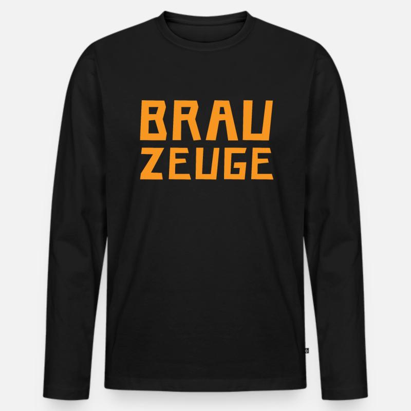 Brewman Beer Drinker - Männer Premium Bio Langarmshirt - Schwarz