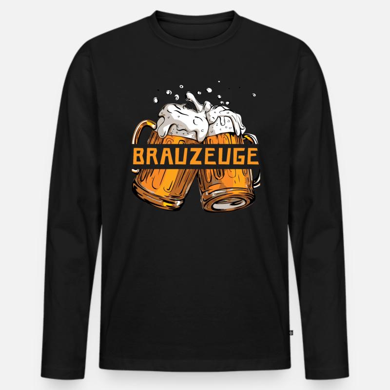Brewman Beer Drinker - Männer Premium Bio Langarmshirt - Schwarz