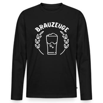 Brewware beer drinker - Men's Premium Organic Long Sleeve Shirt - black - Front - Nico (187cm)