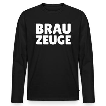 Brewman Beer Drinker - Männer Premium Bio Langarmshirt - Schwarz - Vorne - Nico (187cm)