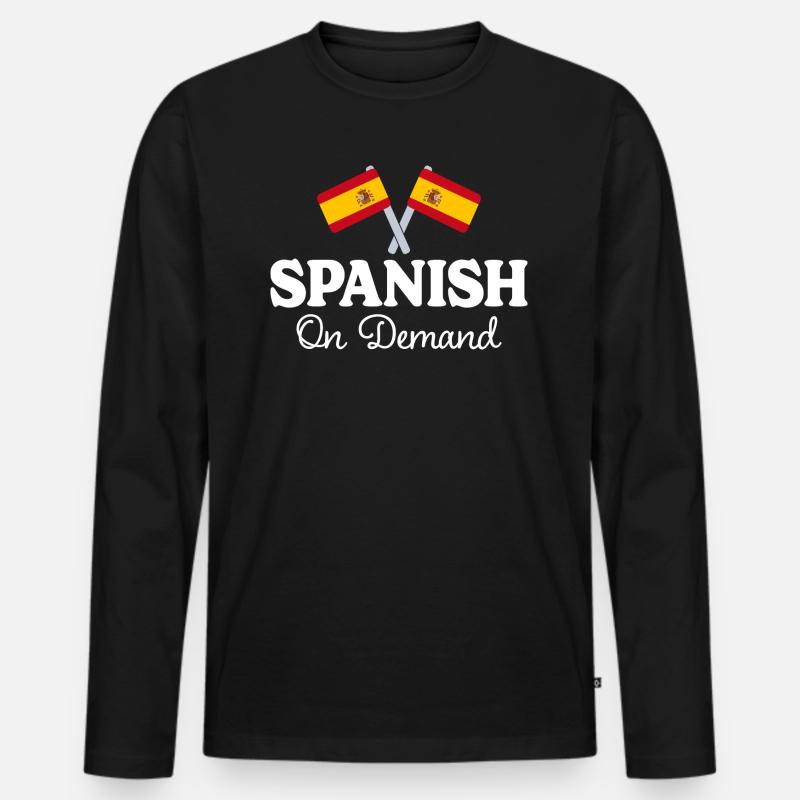 Espagnol Sur Demande Interprète Espagnol - T-shirt manches longues Premium bio Homme - noir