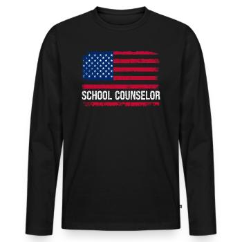 USA Amerikanischer Schulberater - Männer Premium Bio Langarmshirt - Schwarz - Vorne - Nico (187cm)