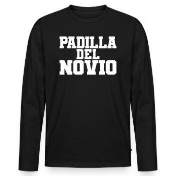 Padilla del Novio Groom's Gang Wedding Gift - Men's Premium Organic Long Sleeve Shirt - black - Front - Nico (187cm)