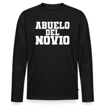 Abuelo del Novio Groom's Grandpa Wedding Gift - Men's Premium Organic Long Sleeve Shirt - black - Front - Nico (187cm)