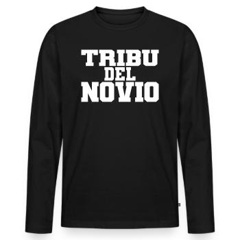 Tribu del Novio Groom's Tribe Wedding Groomsmen - Men's Premium Organic Long Sleeve Shirt - black - Front - Nico (187cm)