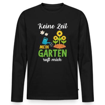 Gärtnerin Gärtner Gartenfreunde Geschenk - Männer Premium Bio Langarmshirt - Schwarz - Vorne - Nico (187cm)