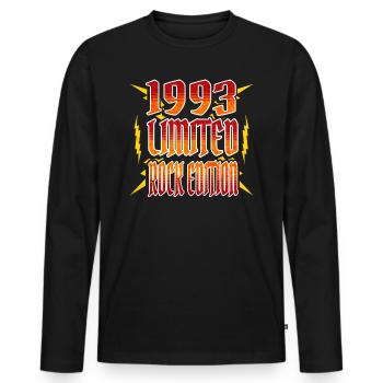 Limited Edition Rocker 1993 30 Years Anniversary - Men's Premium Organic Long Sleeve Shirt - black - Front - Nico (187cm)