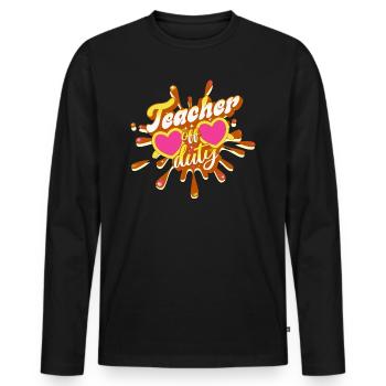 Teacher on summer vacation leave - Men's Premium Organic Long Sleeve Shirt - black - Front - Nico (187cm)