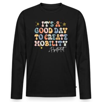 Ein guter Tag Motivation für Orthopädietechniker - Männer Premium Bio Langarmshirt - Schwarz - Vorne - Nico (187cm)