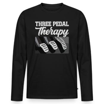 Manual Car Humor Car Motorist - Men's Premium Organic Long Sleeve Shirt - black - Front - Nico (187cm)