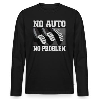 Automatic Car Manual Humor Driver - Men's Premium Organic Long Sleeve Shirt - black - Front - Nico (187cm)