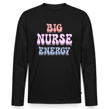 Energische Krankenschwester Krankenschwester - Männer Premium Bio Langarmshirt - Schwarz - Vorne - Nico (187cm)