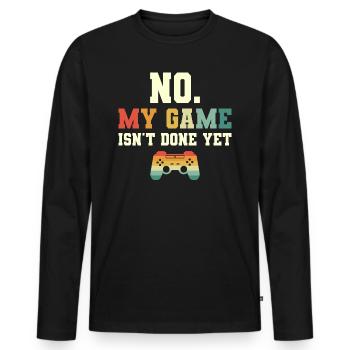 Humor Video Game Geek Gift Boy Gamer - Men's Premium Organic Long Sleeve Shirt - black - Front - Nico (187cm)