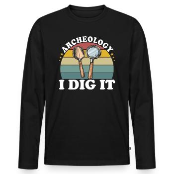 Fächerarchäologie Humor Archäologe - Männer Premium Bio Langarmshirt - Schwarz - Vorne - Nico (187cm)