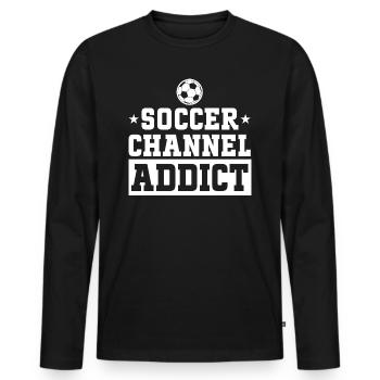 Fan Foot Adore Regarder Le Football - T-shirt manches longues Premium bio Homme - noir - Devant - Nico (187cm)
