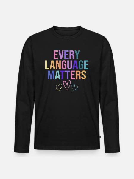 Éducation Bilingue Humour Enseignant - T-shirt manches longues Premium bio Homme - noir