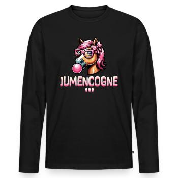 Jumencogne Humour Femme Adore Cheval - T-shirt manches longues Premium bio Homme - noir - Devant - Nico (187cm)