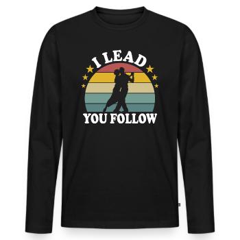 Vintage Gesellschaftstanz Abschlussball Tanz - Männer Premium Bio Langarmshirt - Schwarz - Vorne - Nico (187cm)