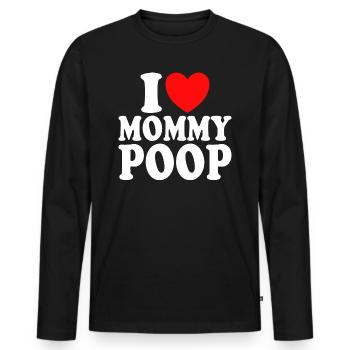 I Love Humour Sur Les Mamans - T-shirt manches longues Premium bio Homme - noir - Devant - Nico (187cm)
