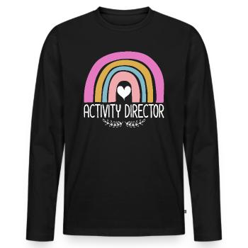 Assistant Équipe Directeur d'Activités - T-shirt manches longues Premium bio Homme - noir - Devant - Nico (187cm)