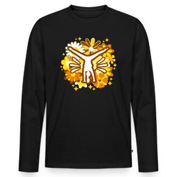 Gymnastik Geschenk Mama Turnerin - Männer Premium Bio Langarmshirt - Schwarz - Vorne - Nico (187cm)