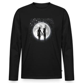 Moon star couple romantic valentines day gift - Men's Premium Organic Long Sleeve Shirt - black - Front - Nico (187cm)