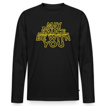 May The Sauce Be With you - Men's Premium Organic Long Sleeve Shirt - black - Front - Nico (187cm)