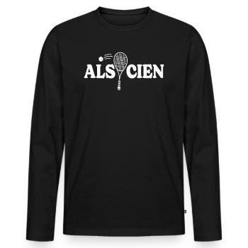 Grande Raquette De Squash Alsacien Joueur De Squas - T-shirt manches longues Premium bio Homme - noir - Devant - Nico (187cm)