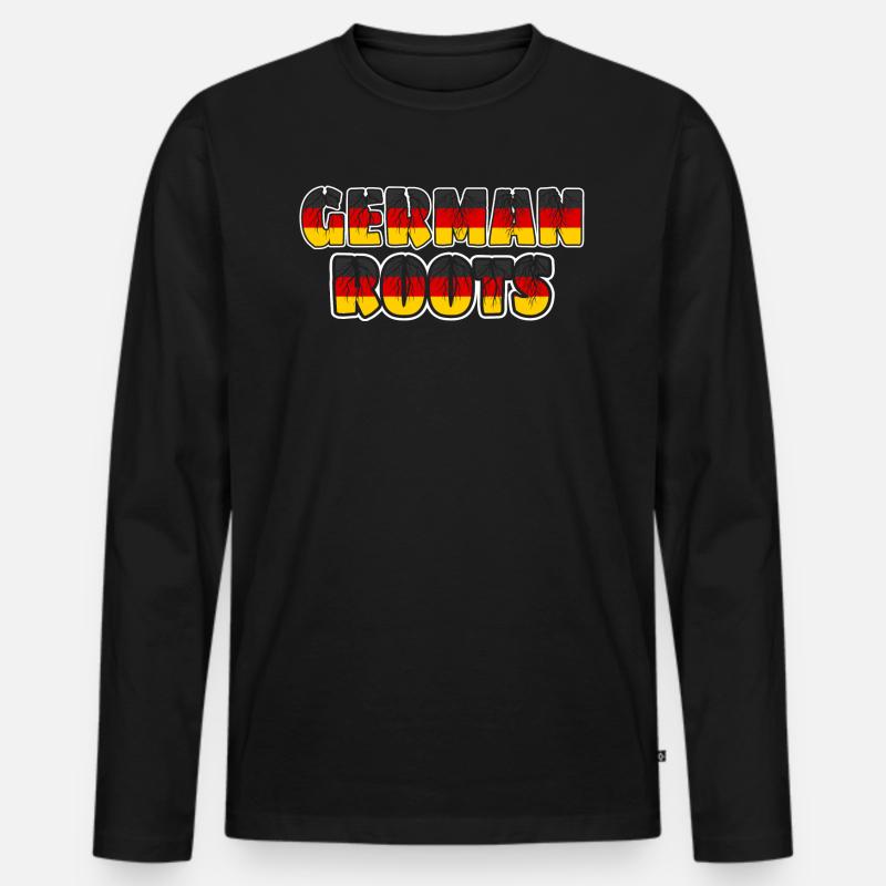Deutsche Wurzeln Deutsche Herkunft - Männer Premium Bio Langarmshirt - Schwarz