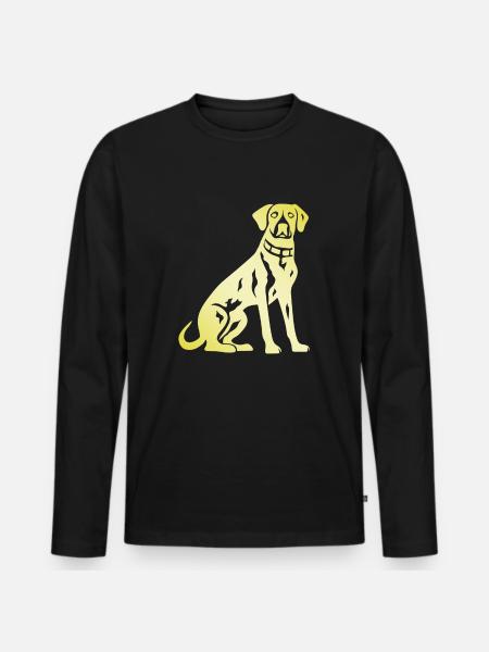 Dalmatian Dog Silhouette - Men's Premium Organic Long Sleeve Shirt - black